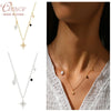 Style Silver Clavicle Necklaces Simple Set with 5 Claw Set Irregular Zirconia Pendant Necklace - Image 1
