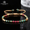Braided Bead Bracelet with Adjustable Cord in Turquoise-Tone - Image 1