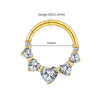 Titanium CZ Heart Daith Earring Hoop 16G Hinged Septum Clicker Nose Ring Piercing Jewelry - Image 8