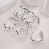 8Pcs Y2K Punk Silver Bangle Set Twist Wave Irregular Chunky Open Cuffs Hip Hop Street Teen Stackable Wrist Jewelry Gift - Image 4