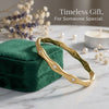 JP One Gold Color Snap-on Sun Zircon Bangle, Stainless Steel Bracelet for Women, Jewelry Gift 60mm - Image 4