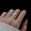 Silver Initial Rings for Women Girls, Adjustable Initial Rings Cubic Zirconia Stackable Alphabet Letter Rings Gift - Image 3