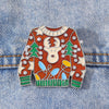 Vintage Ugly Christmas Sweater Brooches Cute Reindeer Crystal Rhinestone Xmas Jumpers Pins for Women Holiday Gift - Image 4