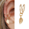 Geometric Double Layer Ear Cuff with Cubic Zirconia No Piercing Needed - Image 10