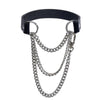 Handmade Black PU Leather Choker Collar For Women, Adjustable HiphopTriple-Layer Slip Chain Necklace Jewelry Necklace - Image 1