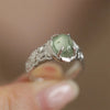 BF Club Silver Color Rings for Women Simple Geometric Handmade Irregular Green Stone Ring Allergy For Birthday Party Gift - Image 2
