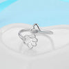 Cute Hollow Heart Dog Paw Ring Adjustable Stainless Steel Pet Footprint Rings For Women Dog Mom Jewelry - Image 2