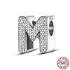 26 A-Z Alphabet Beads Silver Love Letter Charm Fit Bangle Charms Bracelet CZ Zircon Bead Jewelry - Image 19