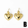 Dainty Clear Crystal Round Earrings For Women Gold Plated Hoop Heart Dangle Earrings CZ Jewelry Gifts - Image 5