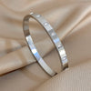 Inlaid Square Zircon Cuff Bangle Bracelets for Women Gold Silver Color Stainless Steel Stacked Bracelet - Image 3