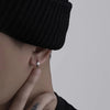 Hip Hop Four-Pointed Star Cross Small Hoop Earrings for Men Women Retro Silver-Color Street Gothic Ear Jewelry Accessories - Image 3