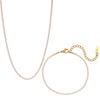 Minimalist 2mm Zircon Chain Necklace Bracelet Set Stainless Steel Base Crystal Chain Wedding Jewelry Sets - Image 10