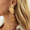 Gold Color Ginkgo Leaf Tassel Drop Earring Women Exaggerated Metal Earring Wedding Jewelry Accessories - Image 2