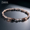 Zircon Leaf Bracelets for Women Sliver Color Crystal Men Bangles Heart Zircon Girls Party Jewelry - Image 2