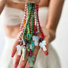 Glass Bead Necklace with Pumpkin Beads and Tree or Fish Pendants - Image 3