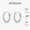 Sparkling Earrings Silver Classic Shining Circle Hoop Earrings For Women Jewelry - Image 1