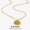 Minimalist Delicate Crystal Filled Hollow Moon and Sun Pendant Gold Plated Stainless Steel Necklaces For Woman - Image 1