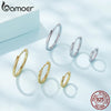 Silver Minimalist Huggie Hoop Earrings, Gold Plated Cartilage Piercing Daily Earrings Ear Cuff for Women - Image 3