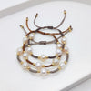 Handmade Braided Rope Bracelet for Women and Men Vintage Jewelry Freshwater Pearl Gift - Image 1