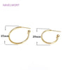 2 Sizes Silver Needle Gold Color C Shape Smooth Hoop Earring Brass Metal Earring Jewelry For Women Gifts - Image 2