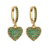 Hecheng, Silver Color Heart Hoop Earrings For Women Shining Cute Earrings Wedding Jewelry - Image 7