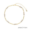 Summer 21+5cm Prong Setting Bezel CZ Bling Tennis Chain White Tear Drop Zirconia Beach Women Anklet Jewelry - Image 3