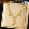 316L Stainless Steel Golden Starfish Moon Sun Shaped Pendant Necklace For Women Romantic Neck Chain Holiday Gift - Image 17