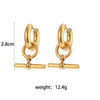 Polished Stainless Steel Jewelry OT Bar Charm Chunky Hoop Earrings Gold Plated Jewelry For Woman - Image 9