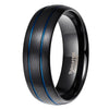 Tungsten Ring for Men Black With Gold Color Thread 8mm Dome Comfort Wedding Rings Mens Quality Ring anel - Image 4