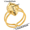 1/2pcs Mix Silver/Gold Color Oval Flower Sun Ring Stainless Steel Rings For Women Men Accessories Round Blank Cobochons Settings - Image 43