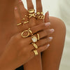 Twelve-Piece Adjustable Alloy Ring Set with Geometric Styles - Image 10