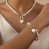 2 Pcs Immitation Pearl Necklace Bracelet Jewelry Set Elegant Pearl Color Pendant Color Beads Collar For Girl - Image 4