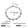Simple Stainless Steel White Zircon Geometric Bracelet Butterfly Letter M Stackable Bracelet Women's Access - Image 10
