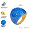 Chunky Open Twist Stackable Rings for Women, Blue Geometric Bold Enamel Crossover Statement Ring Band - Image 23