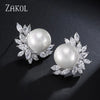 Bohemian White Pearl Drop Earrings for Women Cubic Zircon Leaf Dangle Earring Korea Bridal Wedding Jewelry Gift - Image 11