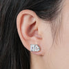 Gold Emerald&Pear Cut Cubic Zirconia Stud Earrings For Women Two Stone Ear Studs Party Wedding Jewelry Gift - Image 5