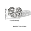 316L Stainless Steel Leaf Stripe Weave Chain Open Ring for Women Men Special Punk Jewelry Gifts - Image 14