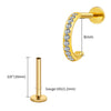 Titanium C-Shaped Hoop Earring with CZ 16G Dainty Half Circle Open Hoop Helix Earlobe Piercing Jewelry - Image 21