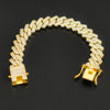 HipHop Men Women 13MM Prong Cuban Link Chain Bracelet Bling Iced Out 2 Row Rhinestone Paved Miami Rhombus Cuban Chain Jewelry - Image 15
