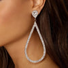 Exaggerated Water Drop Big Hoop Earrings Rhinestone For Women Luxury Designer Crystal Pendant Dangle Earrings Wedding Jewelry