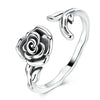 Silver Open Rings For Woman Iris Flower Cherry Feather Dog Horse Adjustable Cocktail Rings Party Jewelry - Image 12