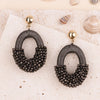 Oval Half String Half Beads Drop Earrings for Women Handmade Crystal Beads Earrings Big Long Earrings Jewelry - Image 5