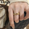 Silver Gold Diamonds Crystals Adjustable Brushed Finish Ring For Women Jewelry - Image 4