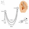 ZS 20G 2Pcs/lot Heart Moon Double Layer Chain Stainless steel Ear Chain Moon Spike Crystal Ear Stud Cartilage Earrings Jewelry - Image 10