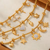 Heart Moon Star Drop Pendant Women Stainless Steel Bracelets Zircon Wedding Banquet Charm African Bracelet Jewelry - Image 2