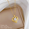 Heart Stainless Steel Zirconia Necklaces For Women Girls Love Gold Color Metal Necklace Party Birthday Daily Jewelry - Image 28