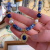 Bohemia Style Lapis Lazuli Stone Freshwater Pearl Gold Female Pendant Necklace Jewelry Women Gifts - Image 2