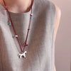 Horse Pendant Necklace with Multicolor Beads and Adjustable Rope Chain - Image 10