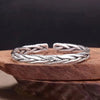 Simple Stainless Steel Twisted Woven Bracelet For Men Silver Color Cross Cuff Opening Wrist Cuff Bangle Unisex Jewelry - Image 3