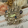 Charming Pink Castle Palace Pendant Woman's Brooch Pin Crystal Rhinestone - Image 4